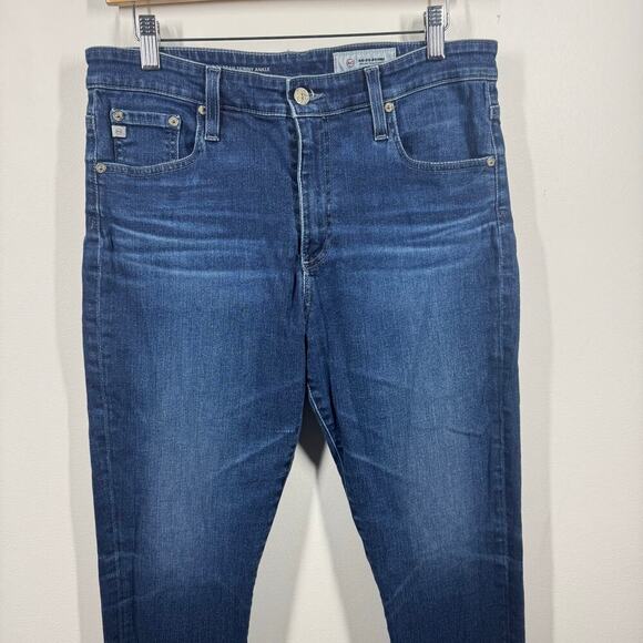 Adriano Goldschmied Jeans Women 31R Blue Farrah Straight Skinny Aged High Rise - Picture 2 of 8